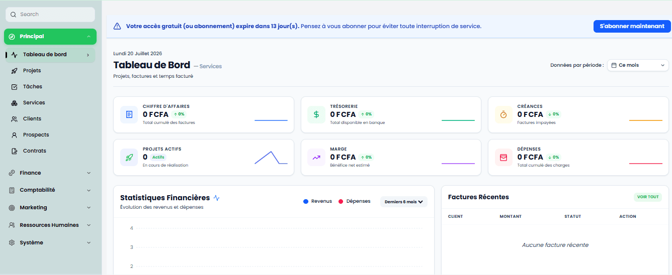 Jookko Prestataire de Service Dashboard